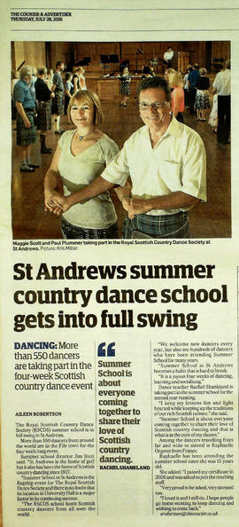 Dundee Courier 280716 report on Summer School