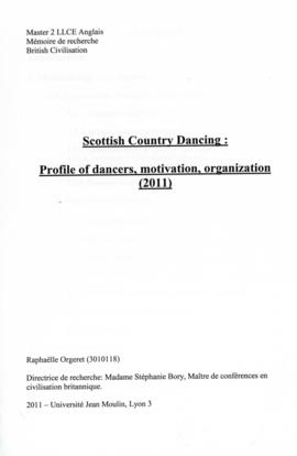 Scottish Country Dancing: Profile of dancers, movivation, organisation