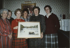 Clackmannanshire- photographs taken at a presentation to Muriel Gibson, by members of Clackmannan...