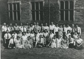 Photograph of a large group taken outside