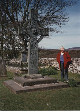 Photograph of Jean Sim, taken at Kildalton High Cross, Islay