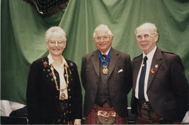 Photograph of Linda Gaul, Lord Mansfield & Bill Clement at the AGM, 1998