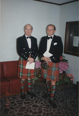 Photograph of Alastair MacFadyen and Alastair Aitkenhead at University Hall