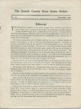 Bulletin No. 19 November 1941