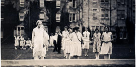 Photograph of a group of women dancing the Threesome Reel