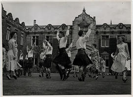 Photograph of set dancing, taken outside