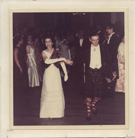 Photograph of H.M. The Queen and Sir Iain Moncrieffe taken at the RSCDS Jubilee Ball