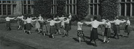 Photograph of dancing outside at Summer School