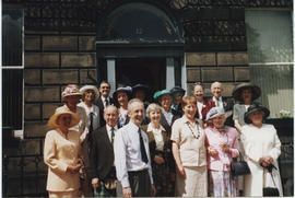 Photograph of Members gathered at Coates Crescent before leaving for the  Jubilee Garden Party