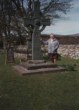 Photograph of Mragaret Prentice, taken at Kildalton High Cross, Islay