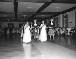 Photograph of the Grand March at the Crawford House Ball.  Led by Sandy Bostwick , David Givens, ...