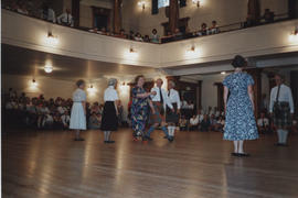 Photograph of Anna Holden, Summer School director and Alastair Aitkenhead, dancing 'Take the Floo...