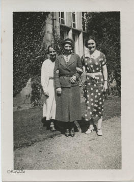 Photograph of three women taken outside