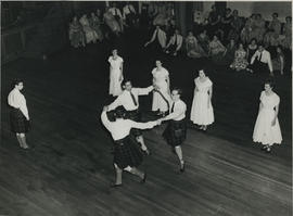 Photograph of a  demonstration at the Younger Hall