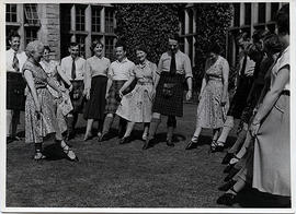 Photographs of  Miss Jarvis, teaching an outdoor class, at Summer School