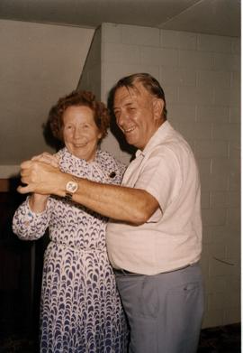 Photograph of Margaret Anderson dancing with an unidentified partner at TAC Summer School, Brock ...