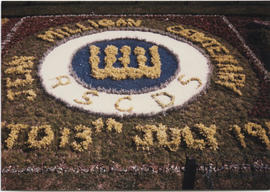 Photographs of a floral display in Denton Gardens, Worthing, commemorating the Jean Milligan Cent...